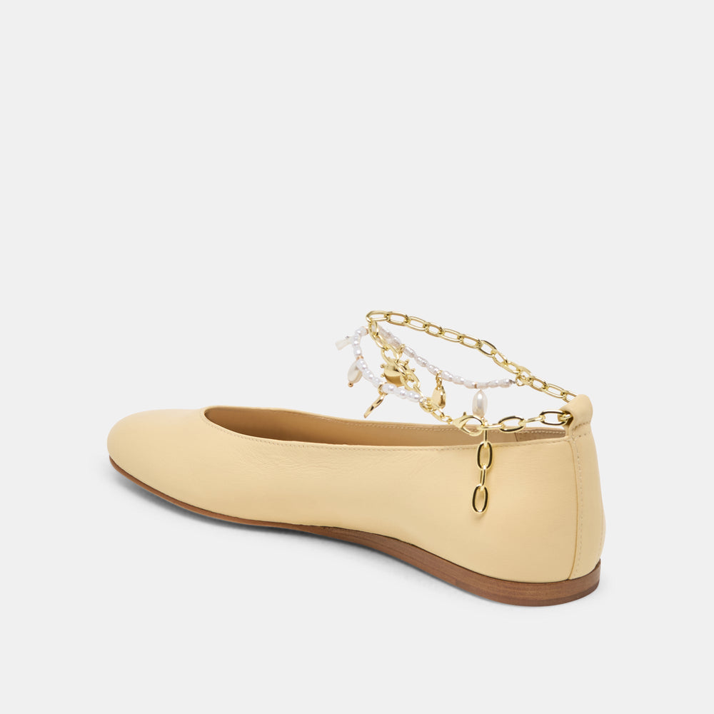 Baiden Warm Natural Leather Ballet Flats | Women Dolce Vita