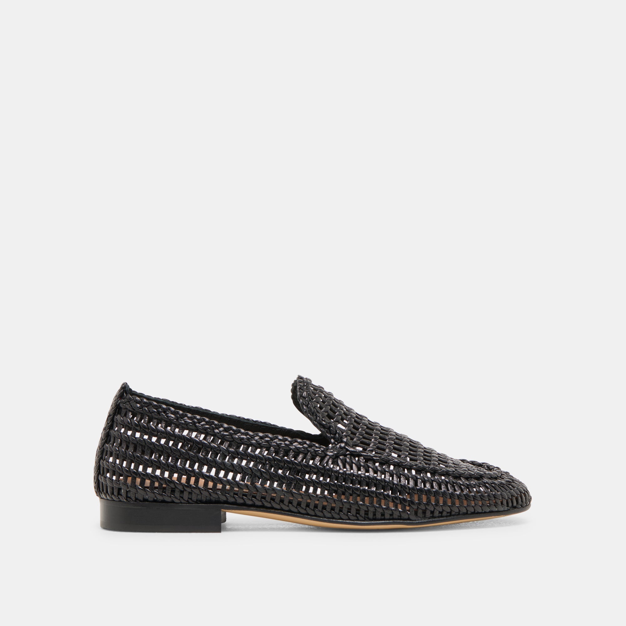 Armond Black Woven Leather Flats | Women Dolce Vita