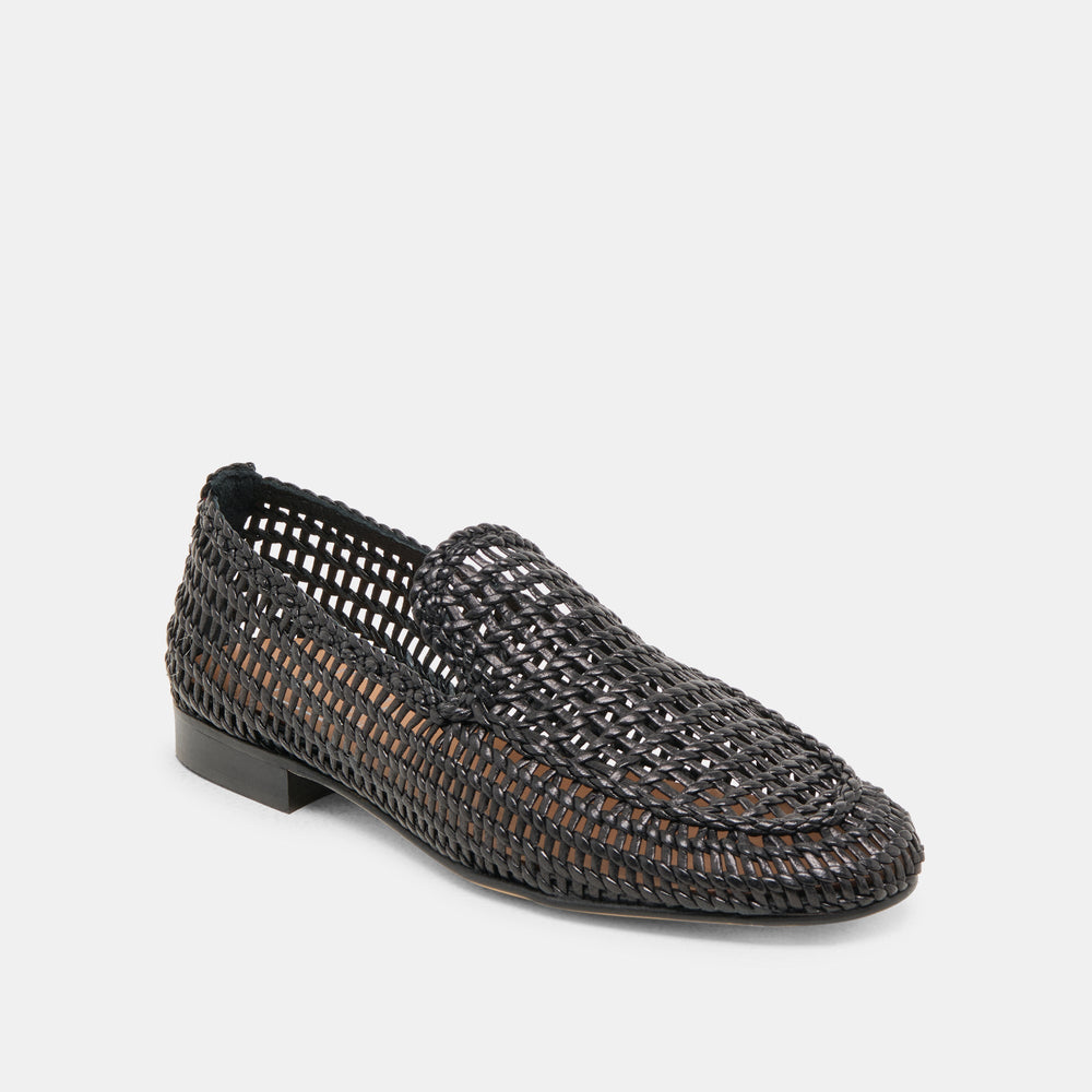 Armond Black Woven Leather Flats | Women Dolce Vita
