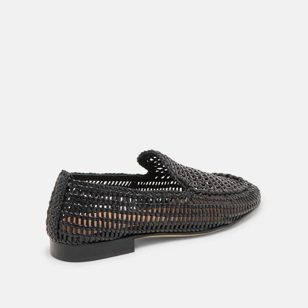 Armond Black Woven Leather Flats | Women Dolce Vita