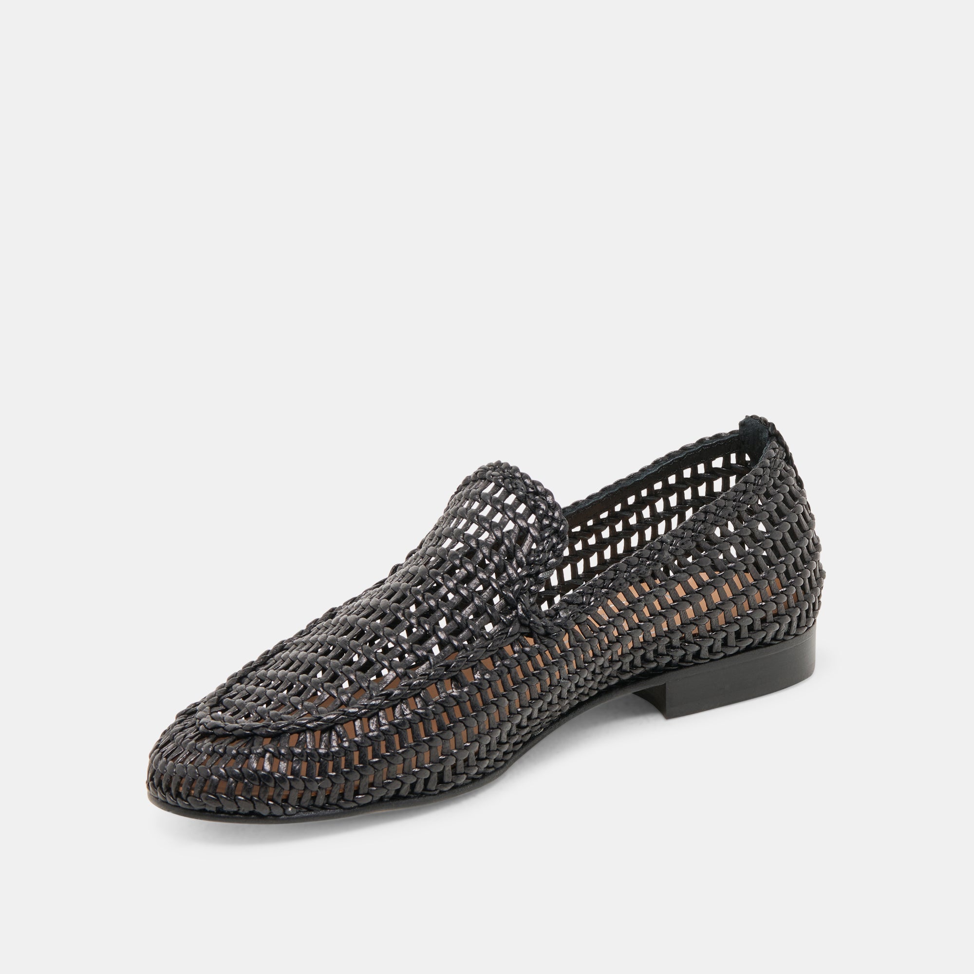 Armond Black Woven Leather Flats | Women Dolce Vita
