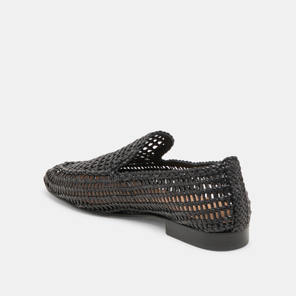 Armond Black Woven Leather Flats | Women Dolce Vita