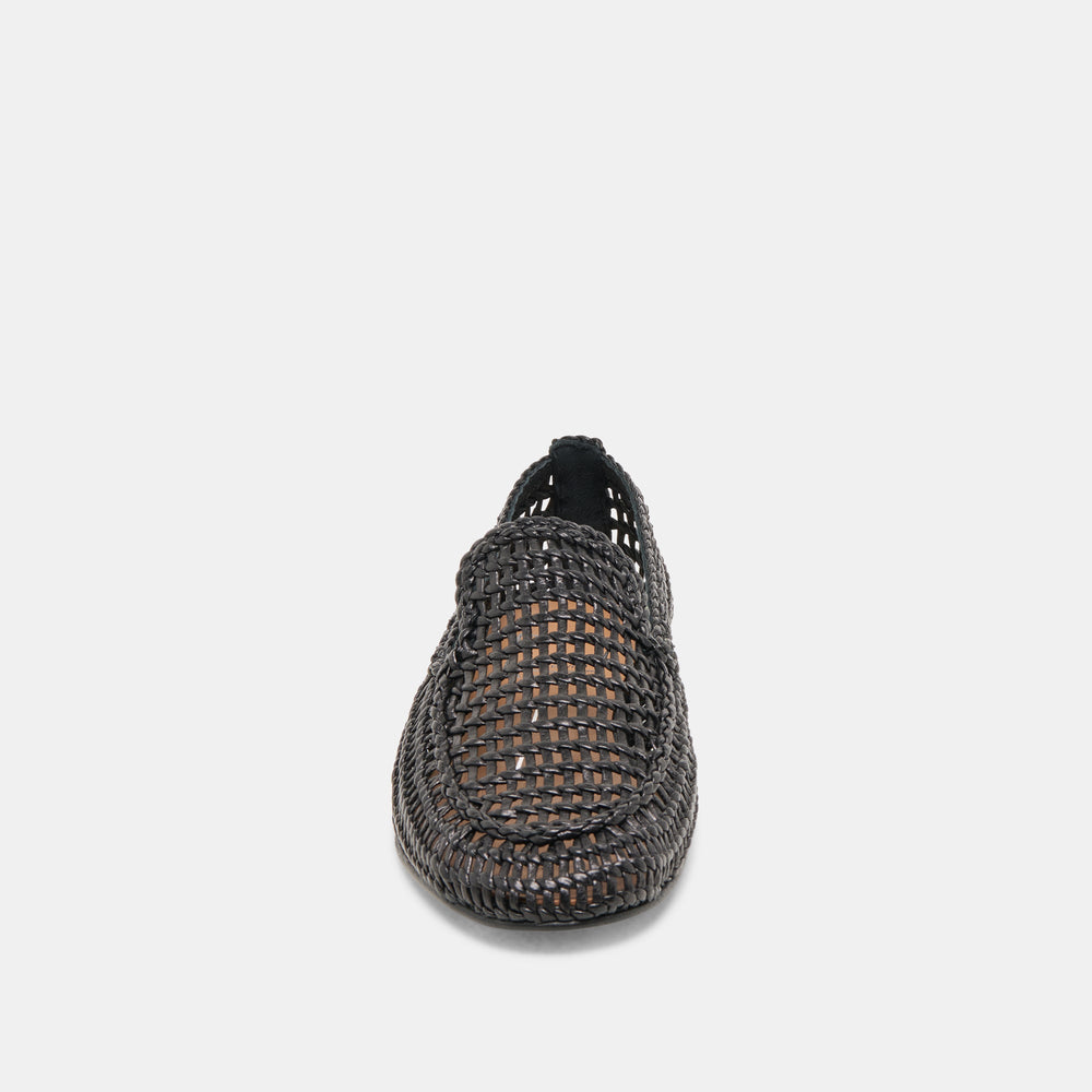 Armond Black Woven Leather Flats | Women Dolce Vita