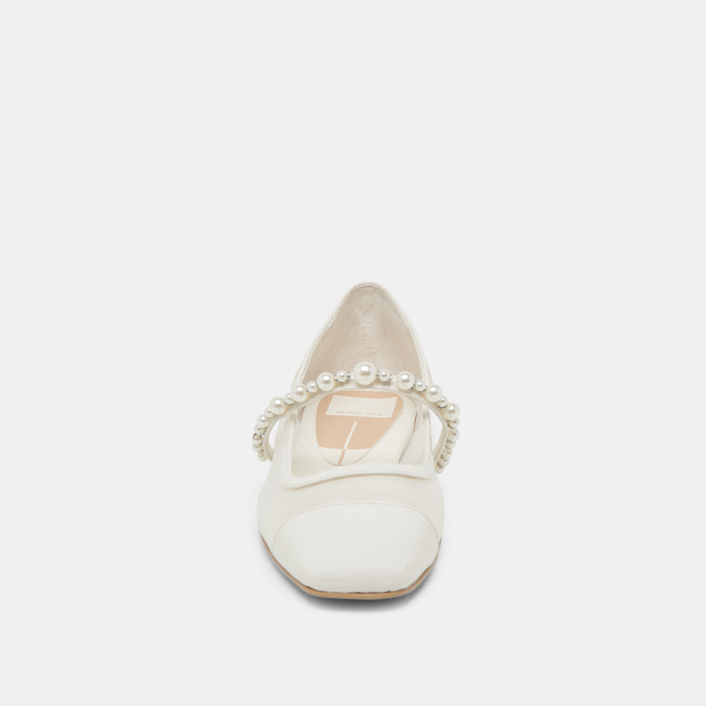ROLLIN PEARL BALLET FLATS WHITE MESH | Dolce Vita Women