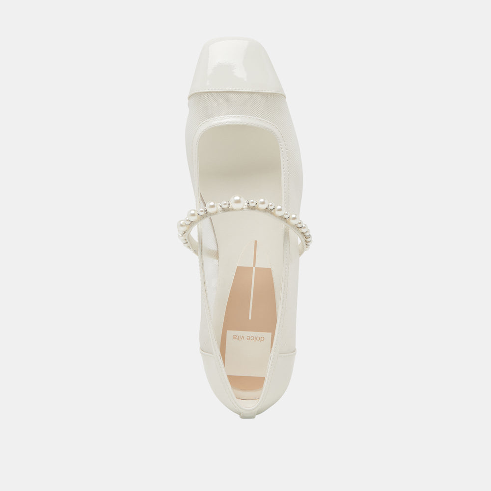 ROLLIN PEARL BALLET FLATS WHITE MESH | Dolce Vita Women