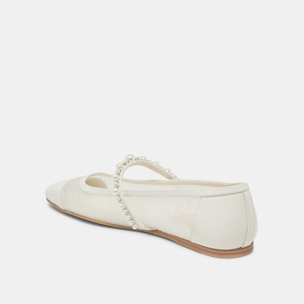 ROLLIN PEARL BALLET FLATS WHITE MESH | Dolce Vita Women