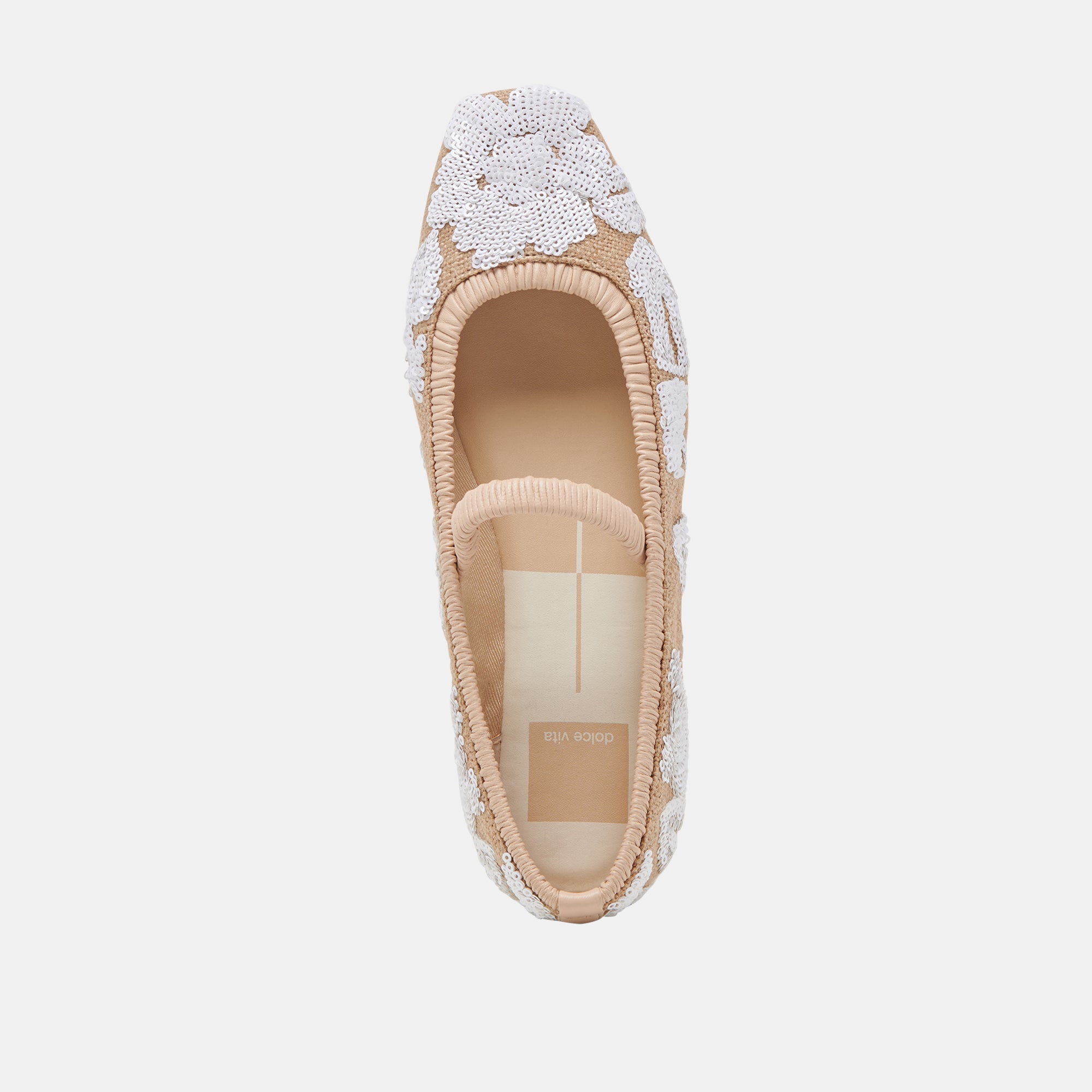 RHODIE BALLET FLATS NATURAL MULTI FLORAL SEQUIN | Women Dolce Vita