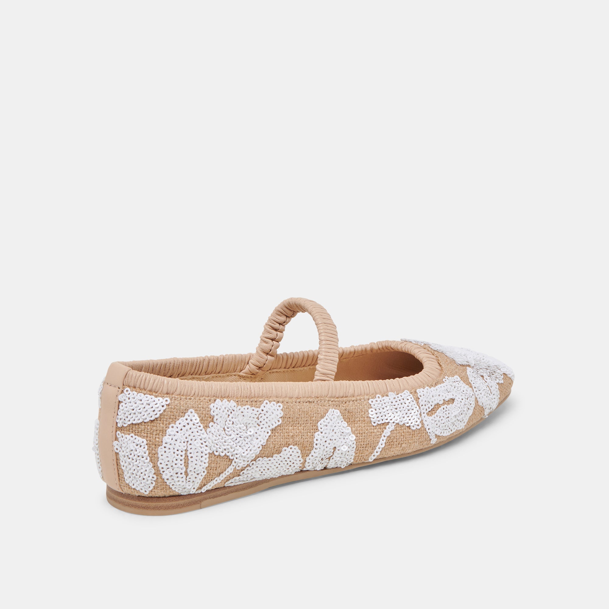 RHODIE BALLET FLATS NATURAL MULTI FLORAL SEQUIN | Women Dolce Vita