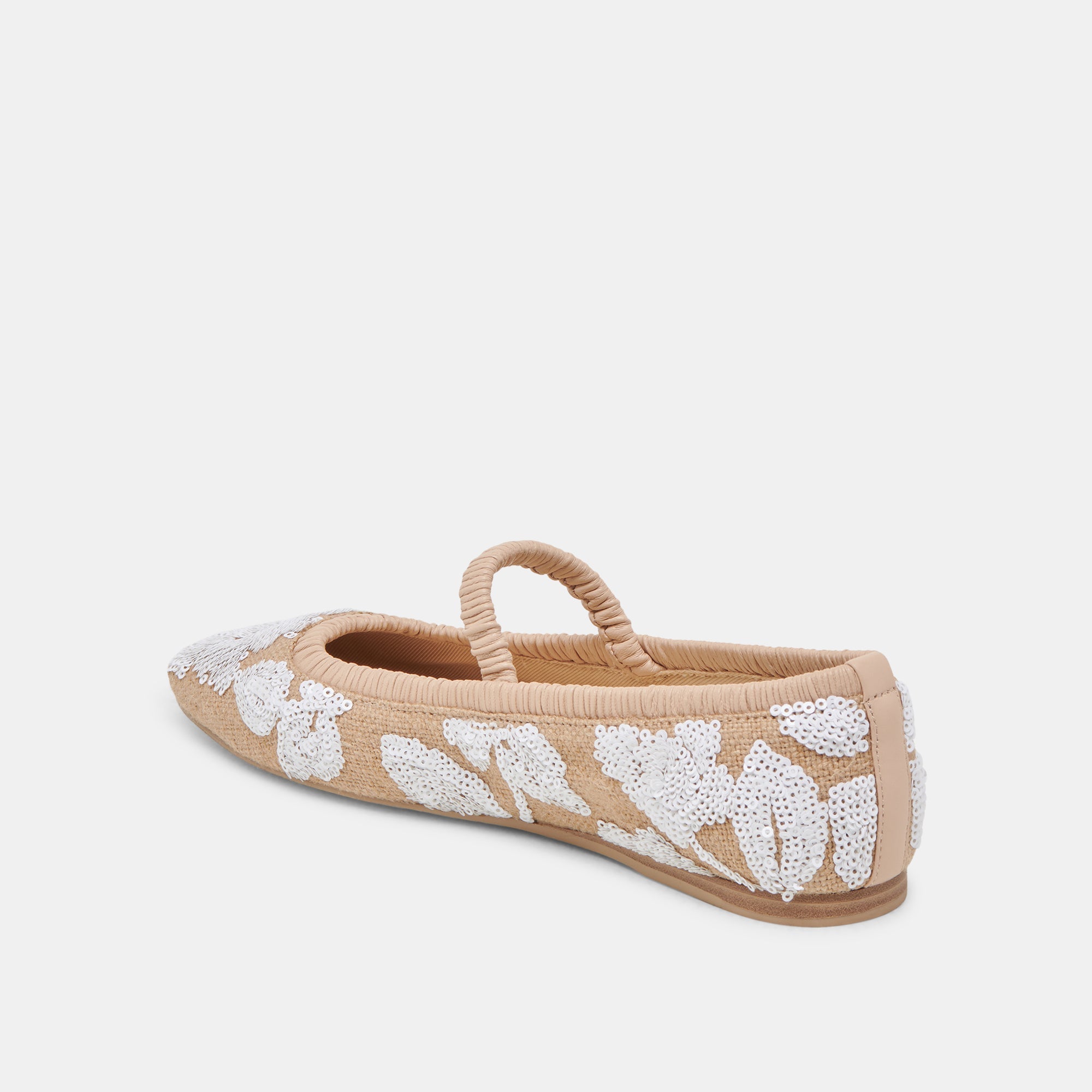 RHODIE BALLET FLATS NATURAL MULTI FLORAL SEQUIN | Women Dolce Vita