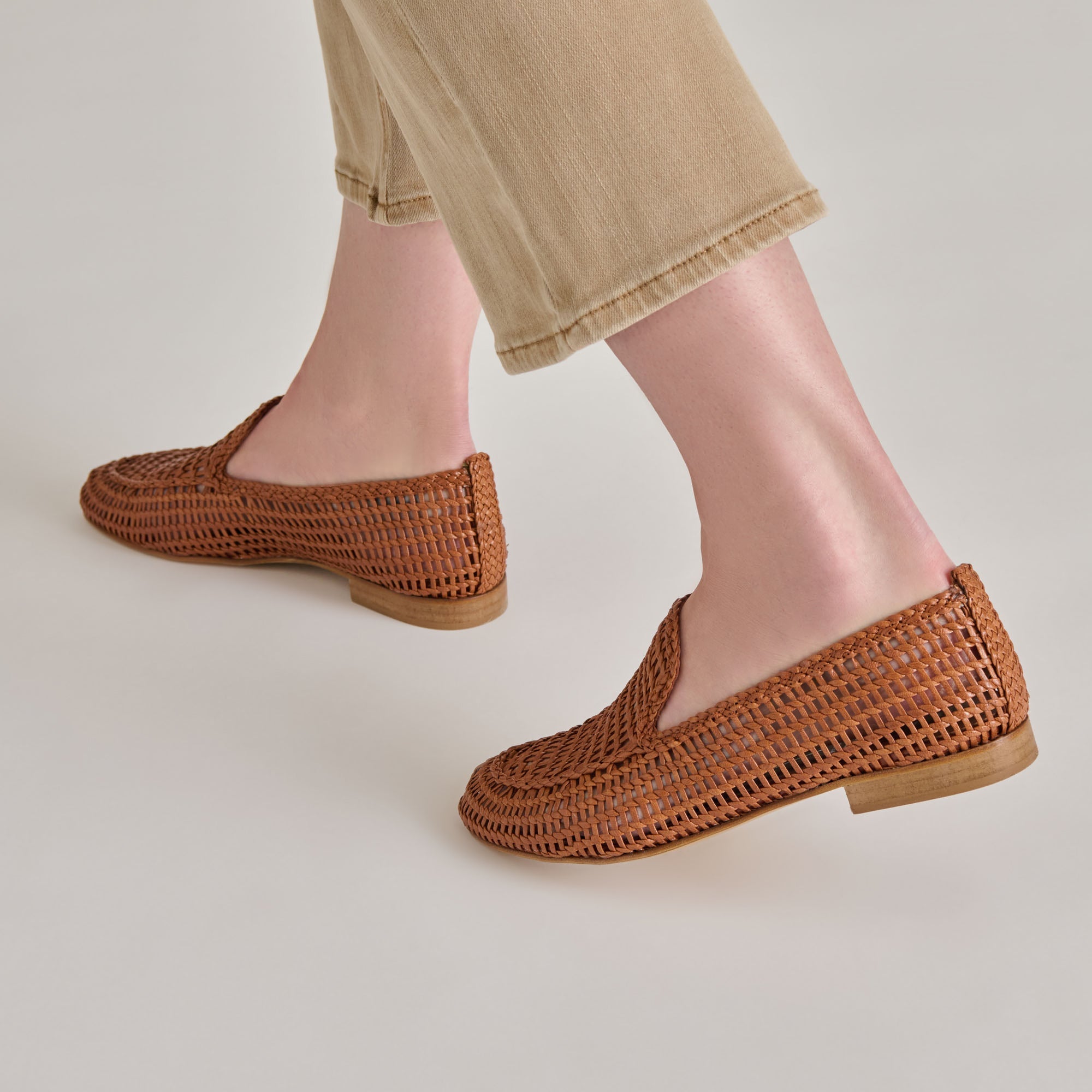 Armond Cognac Woven Leather Flats | Women Dolce Vita