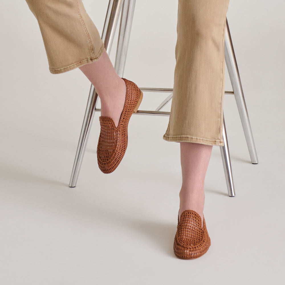 Armond Cognac Woven Leather Flats | Women Dolce Vita