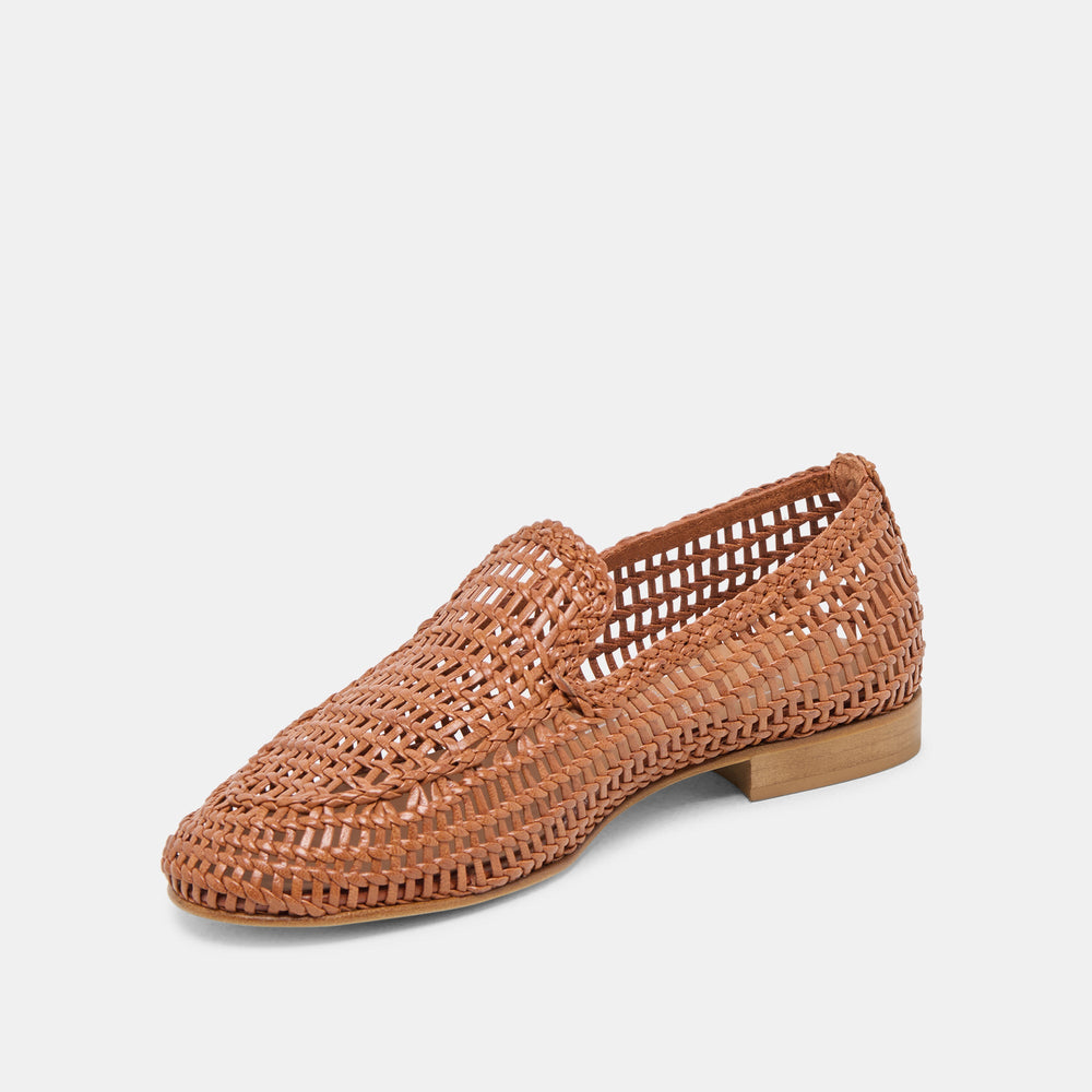 Armond Cognac Woven Leather Flats | Women Dolce Vita