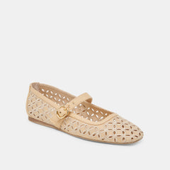 RODNI EYELET PERF BALLET FLATS LT NATURAL WOVEN RAFFIA | Women Dolce Vita