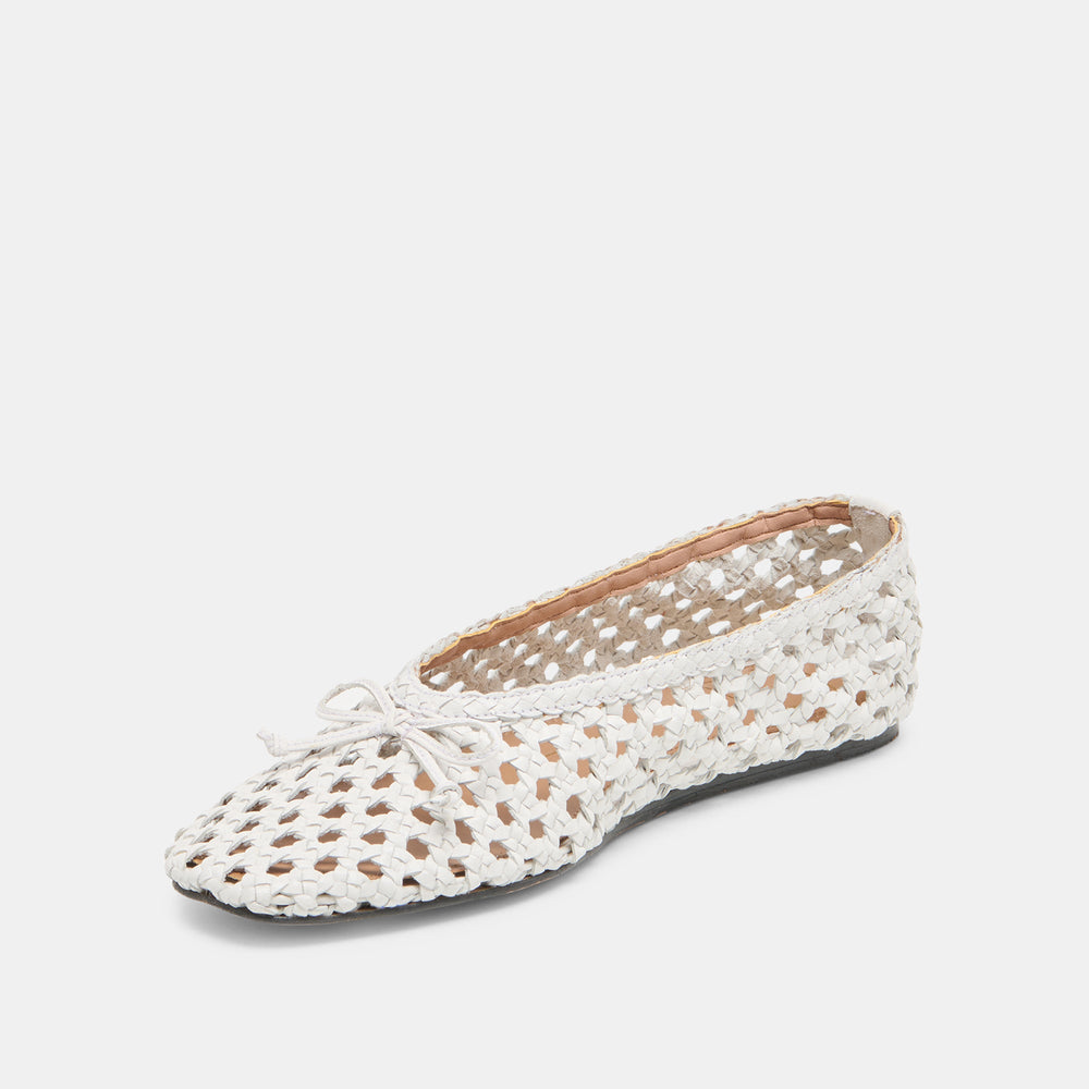 Edda Bone Woven Leather Ballet Flats | Dolce Vita Women