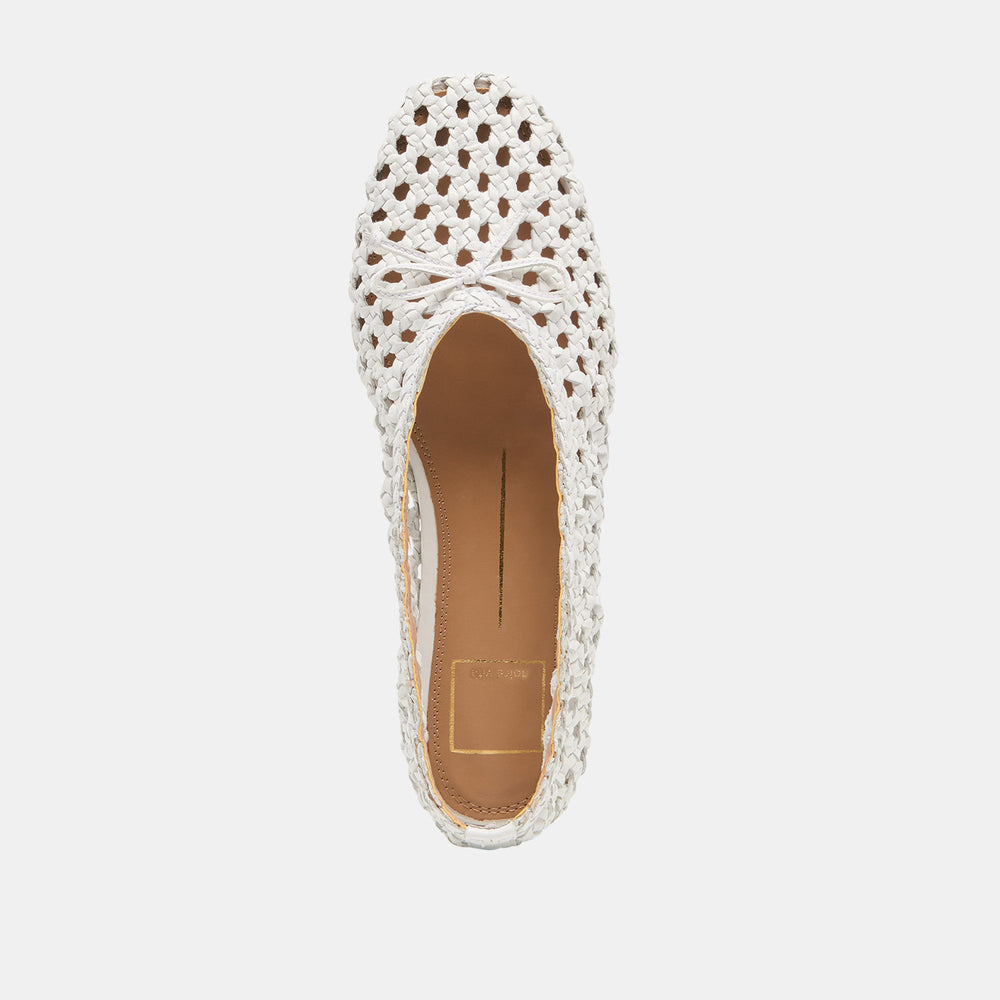 Edda Bone Woven Leather Ballet Flats | Dolce Vita Women