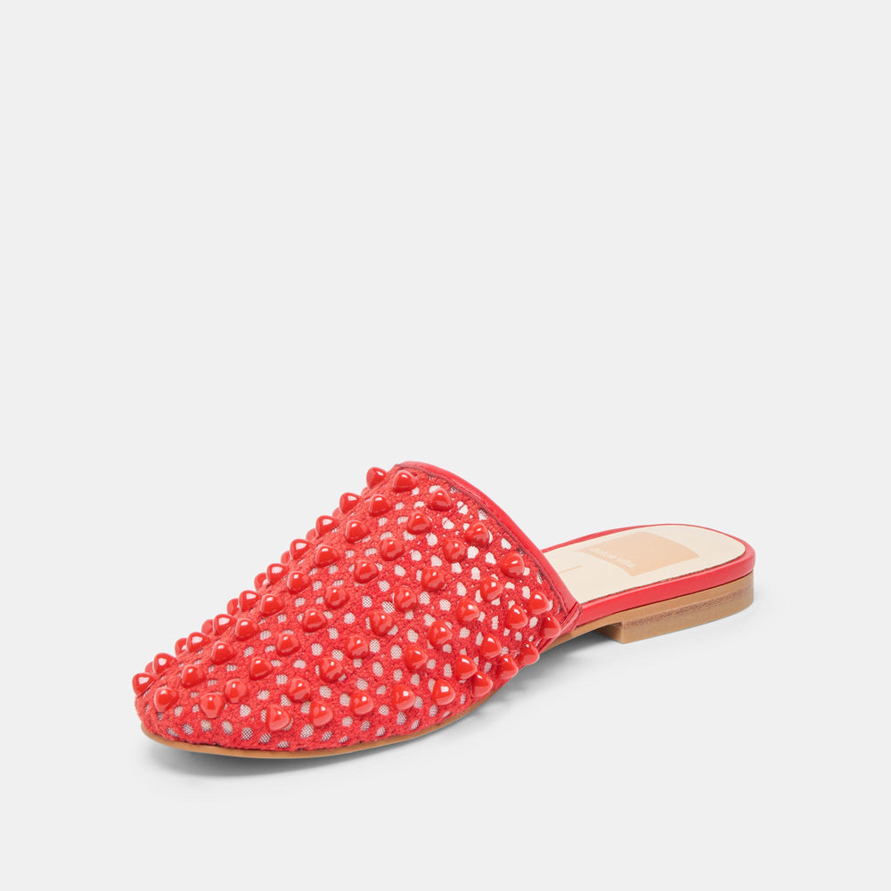 Rova Bead Chili Beaded Mesh Flats | Women Dolce Vita