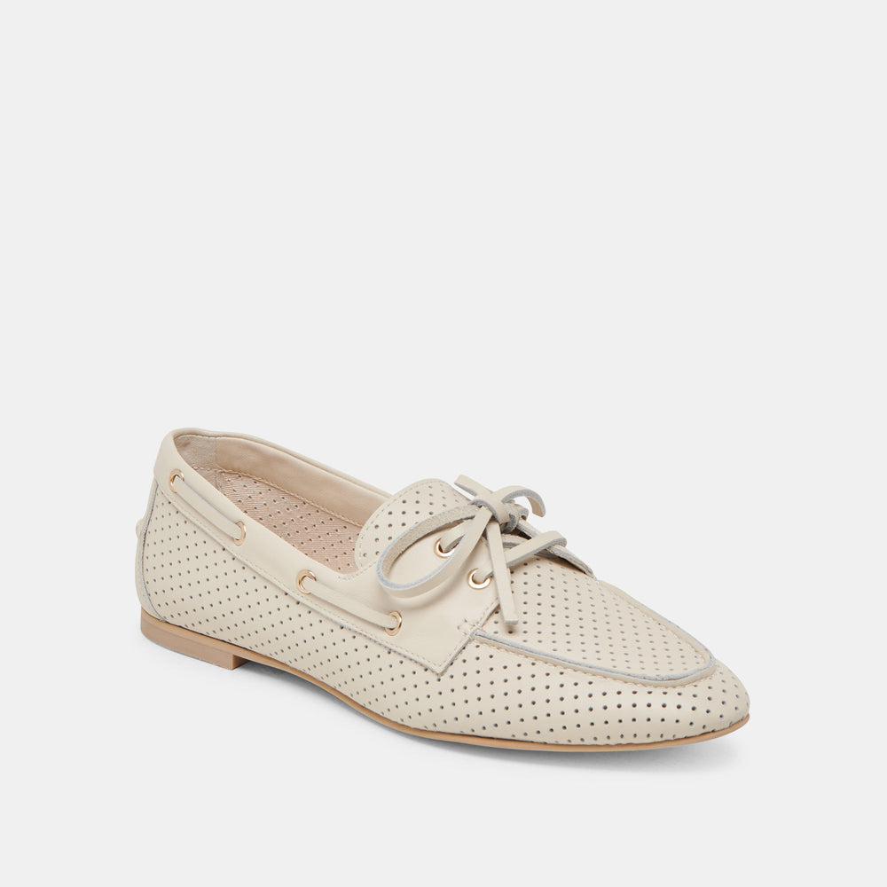 LAKIN LOAFERS IVORY PERFORATED LEATHER | Dolce Vita Women