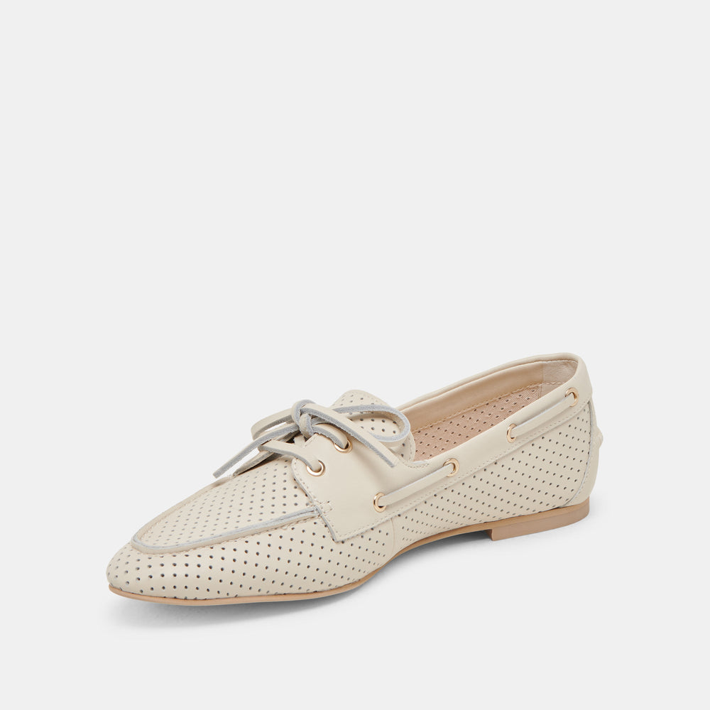LAKIN LOAFERS IVORY PERFORATED LEATHER | Dolce Vita Women