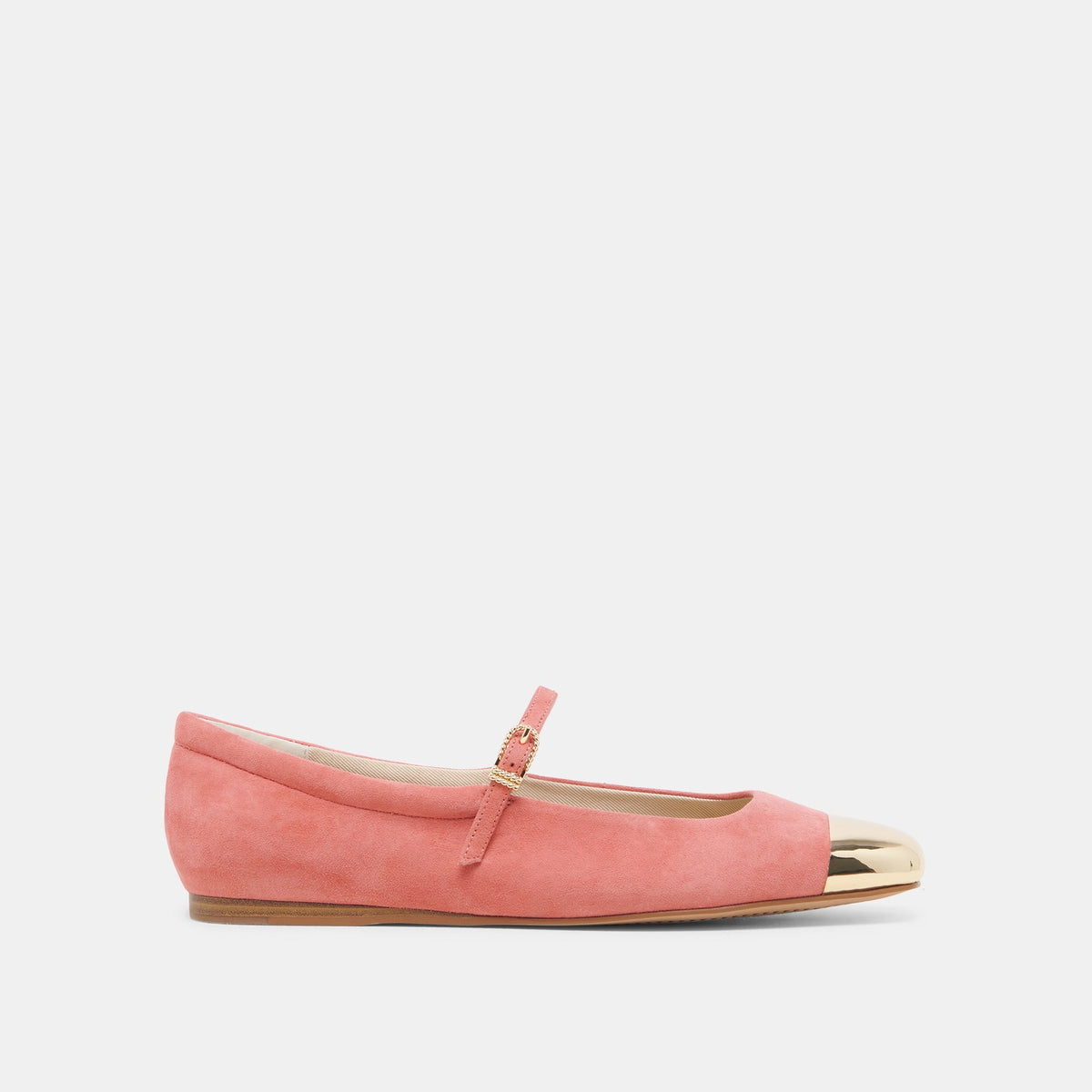REYES TOE CAP BALLET FLATS CORAL SUEDE | Women Dolce Vita