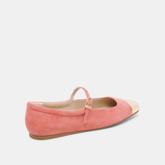 REYES TOE CAP BALLET FLATS CORAL SUEDE | Women Dolce Vita