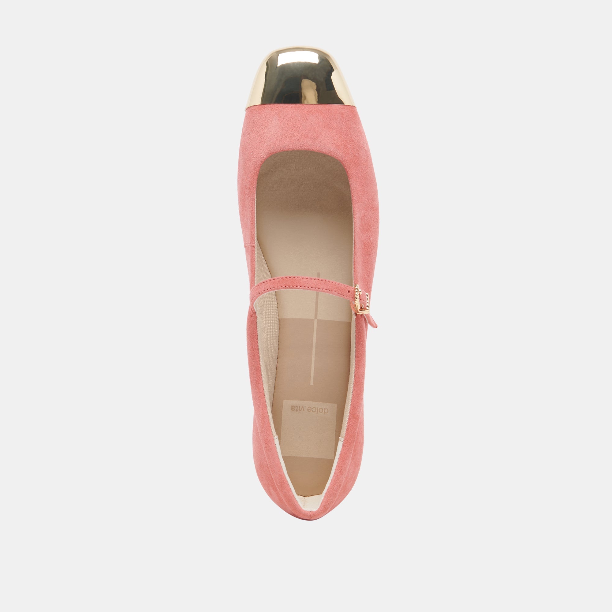 REYES TOE CAP BALLET FLATS CORAL SUEDE | Women Dolce Vita