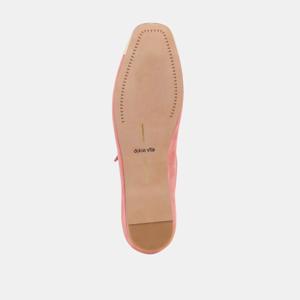 REYES TOE CAP BALLET FLATS CORAL SUEDE | Women Dolce Vita