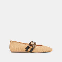 BAYLEE WIDE BALLET FLATS NATURAL RAFFIA | Dolce Vita Women