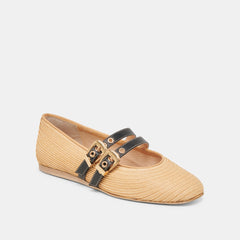 BAYLEE WIDE BALLET FLATS NATURAL RAFFIA | Dolce Vita Women