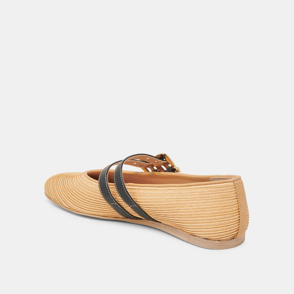 BAYLEE WIDE BALLET FLATS NATURAL RAFFIA | Dolce Vita Women