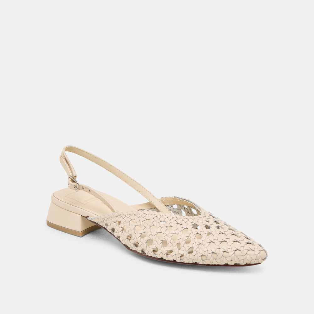 Birdie Off White Woven Leather Flats | Women Dolce Vita