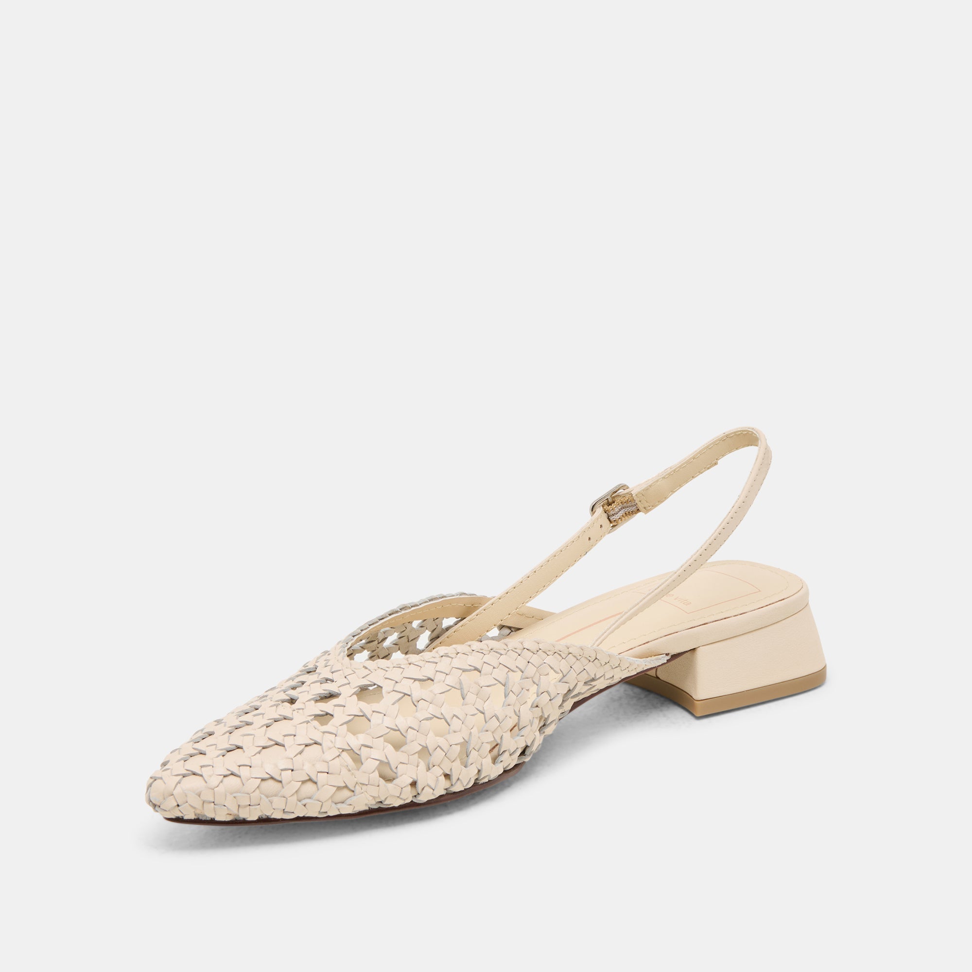 Birdie Off White Woven Leather Flats | Women Dolce Vita