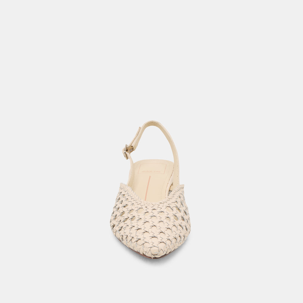 Birdie Off White Woven Leather Flats | Women Dolce Vita