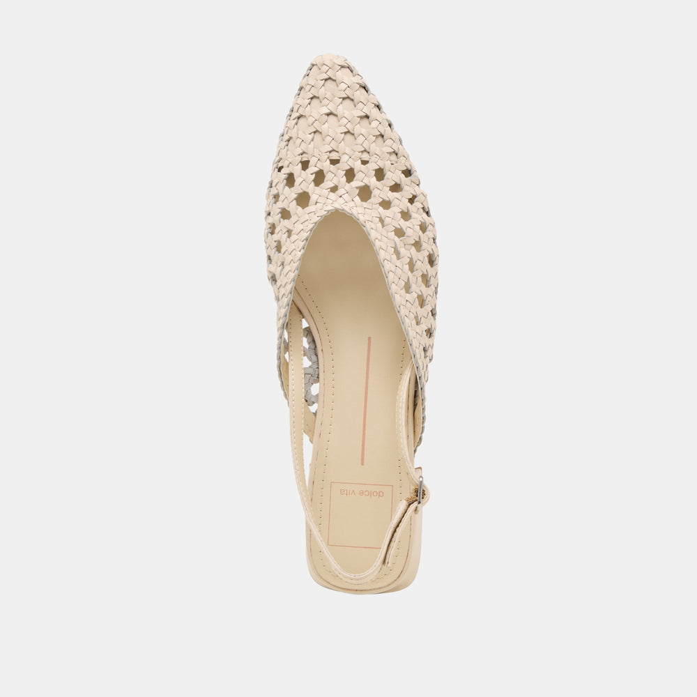 Birdie Off White Woven Leather Flats | Women Dolce Vita