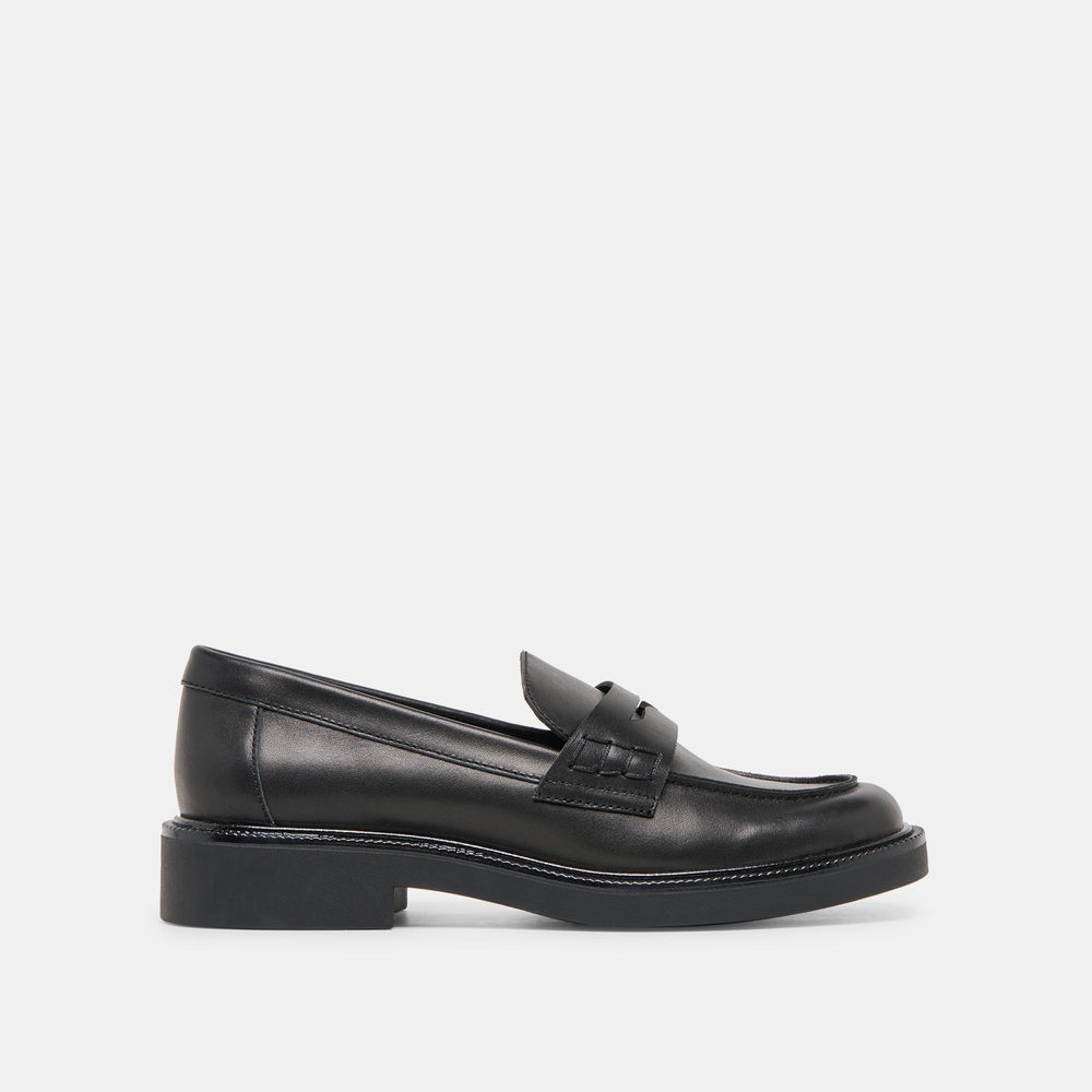 Tiggy Black Leather Loafers | Women Dolce Vita
