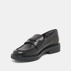 Tiggy Black Leather Loafers | Women Dolce Vita
