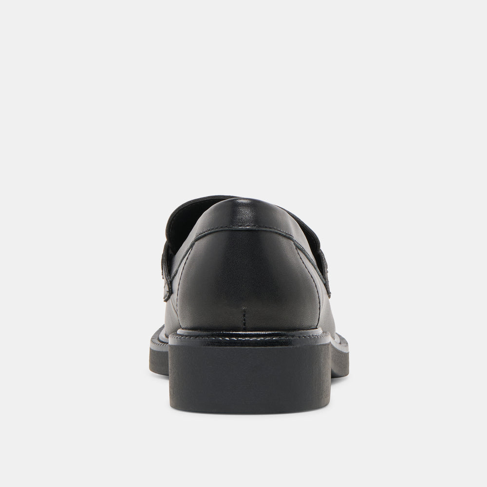 Tiggy Black Leather Loafers | Women Dolce Vita