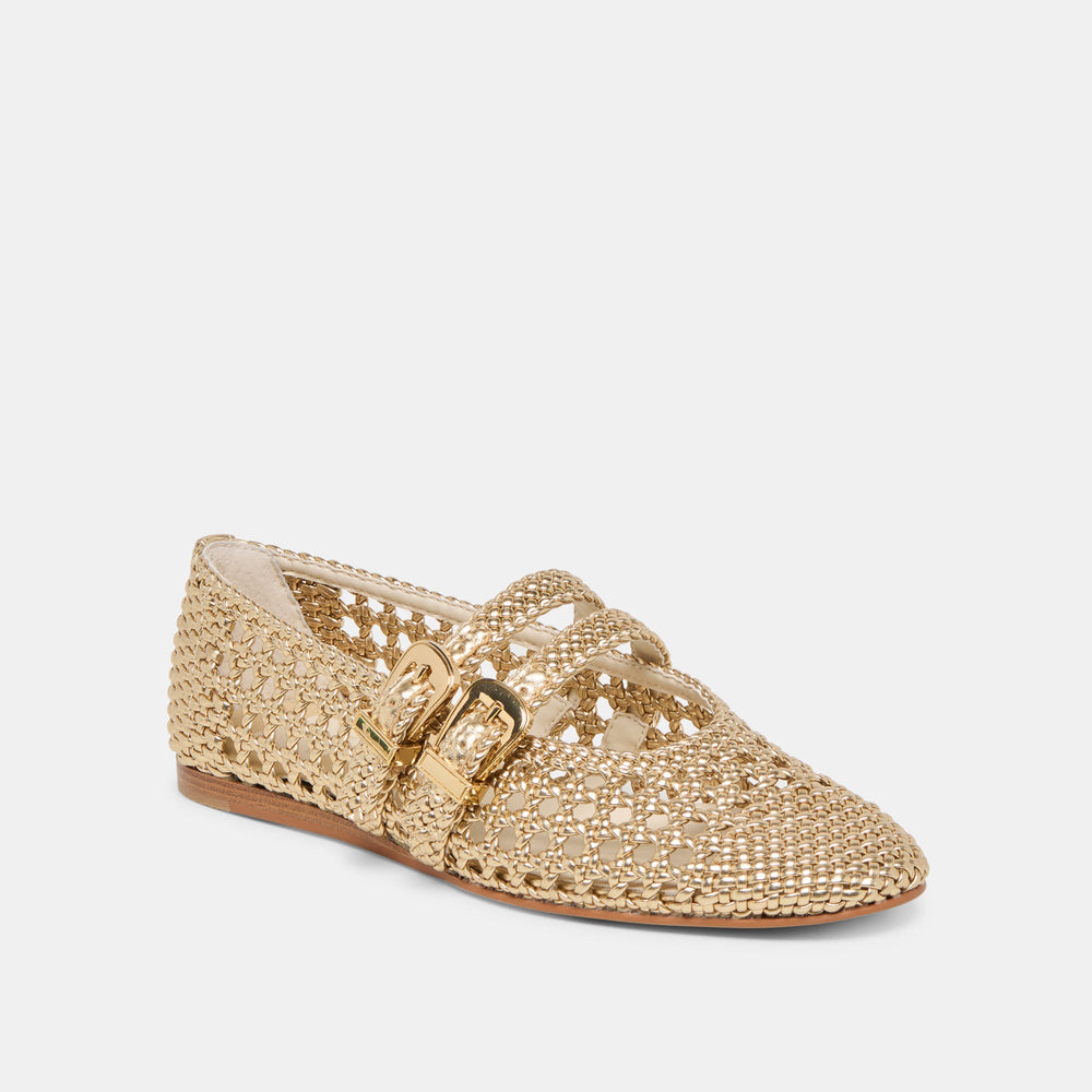 Baylee Gold Woven Stella Ballet Flats | Dolce Vita Women