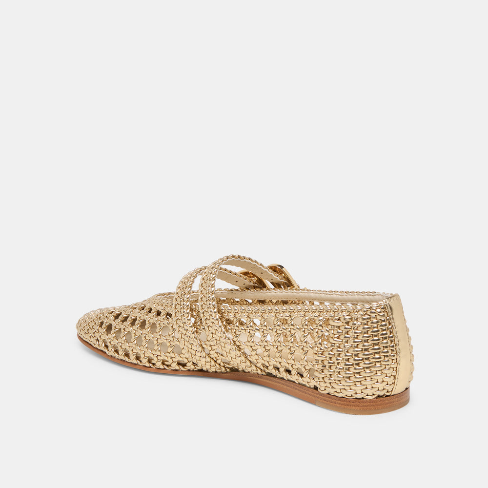 Baylee Gold Woven Stella Ballet Flats | Dolce Vita Women