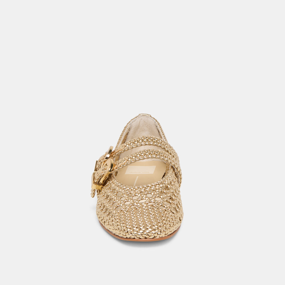 Baylee Gold Woven Stella Ballet Flats | Dolce Vita Women