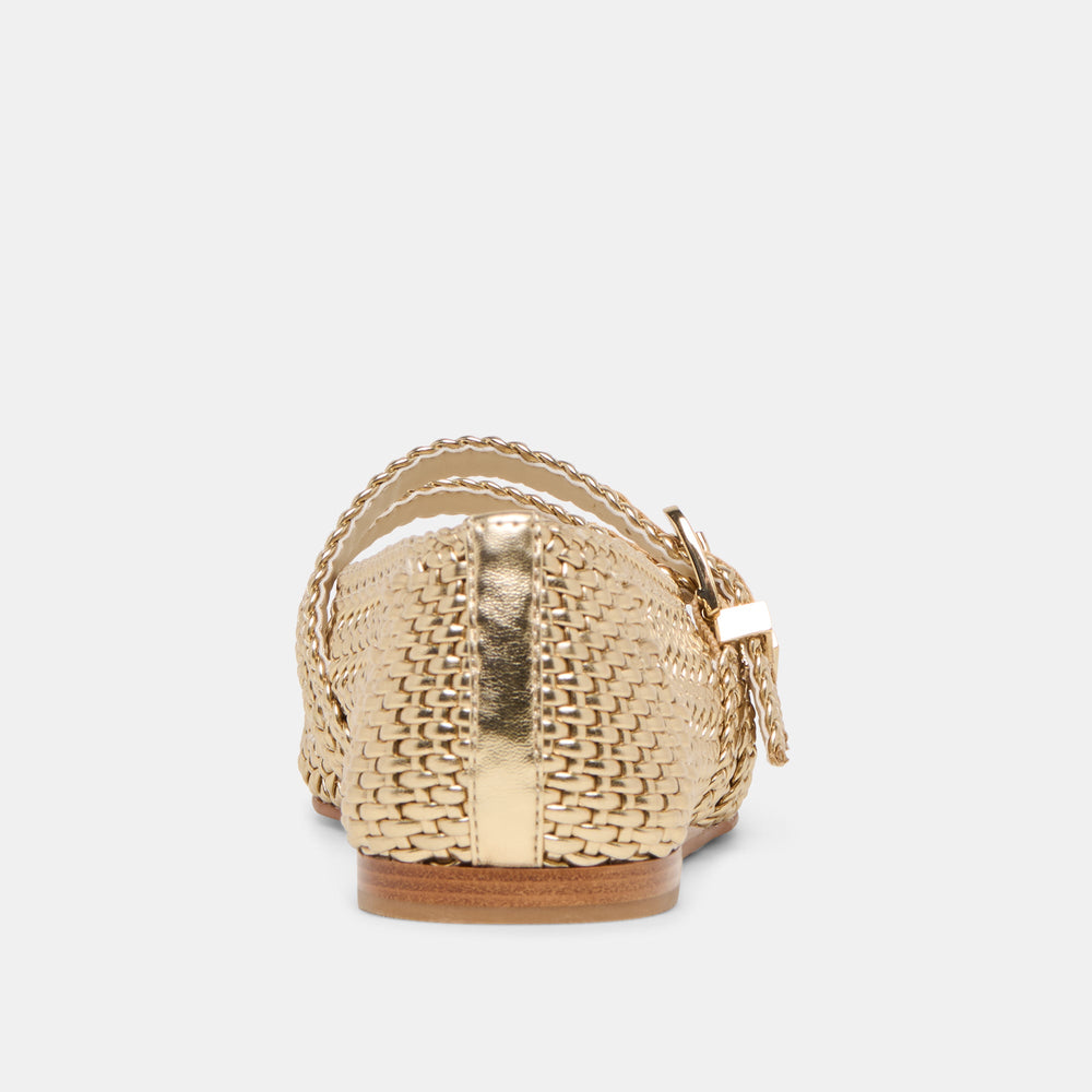 Baylee Gold Woven Stella Ballet Flats | Dolce Vita Women