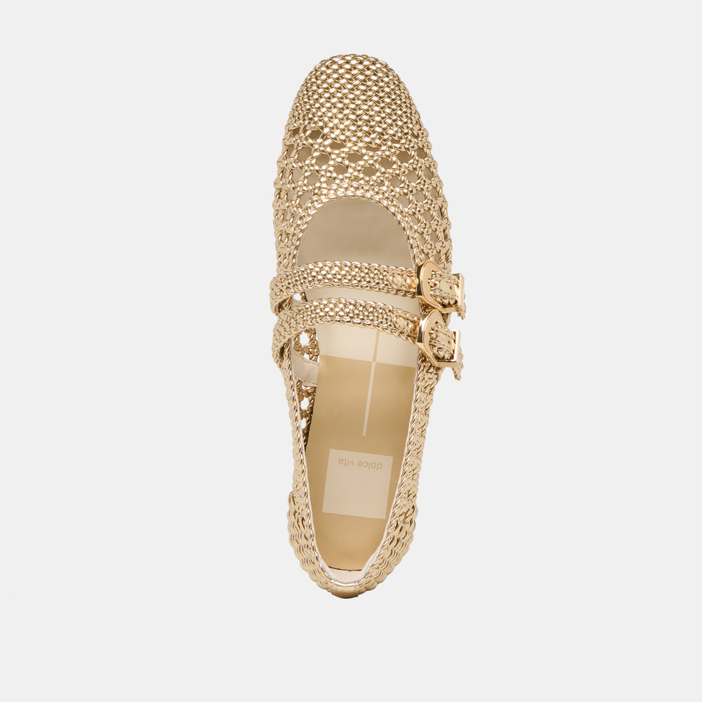 Baylee Gold Woven Stella Ballet Flats | Dolce Vita Women