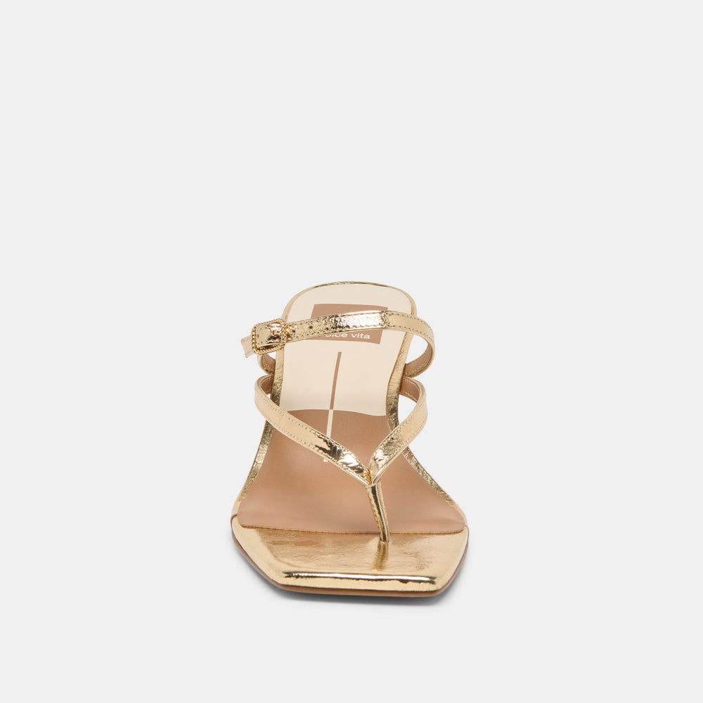 Biaga Gold Distressed Leather Heels | Dolce Vita Women