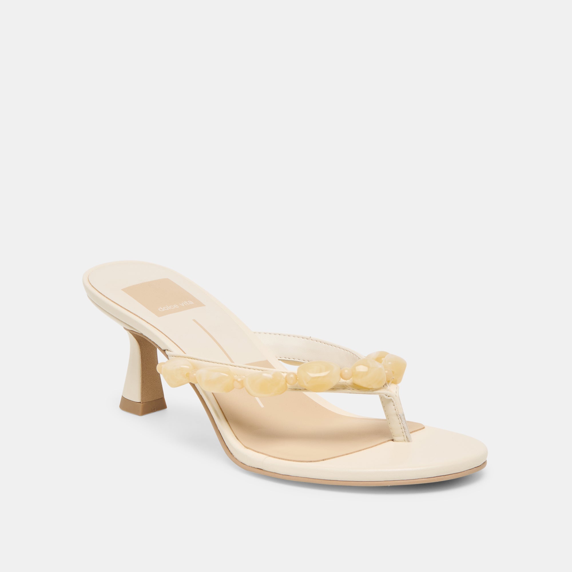 Daksie Off White Leather Heels | Women Dolce Vita
