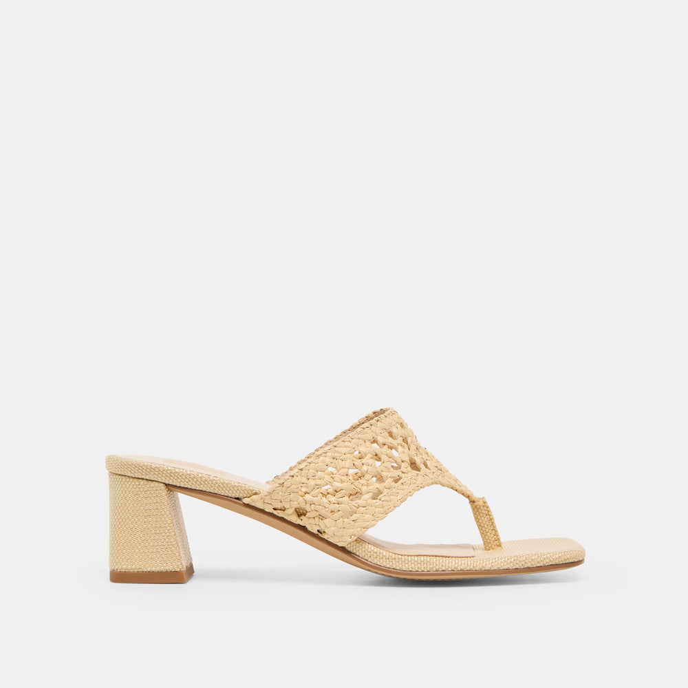 Barlo Lt Natural Woven Raffia Heels | Dolce Vita Women