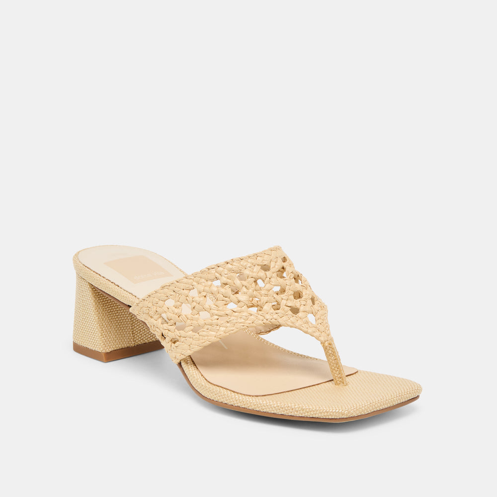 Barlo Lt Natural Woven Raffia Heels | Dolce Vita Women