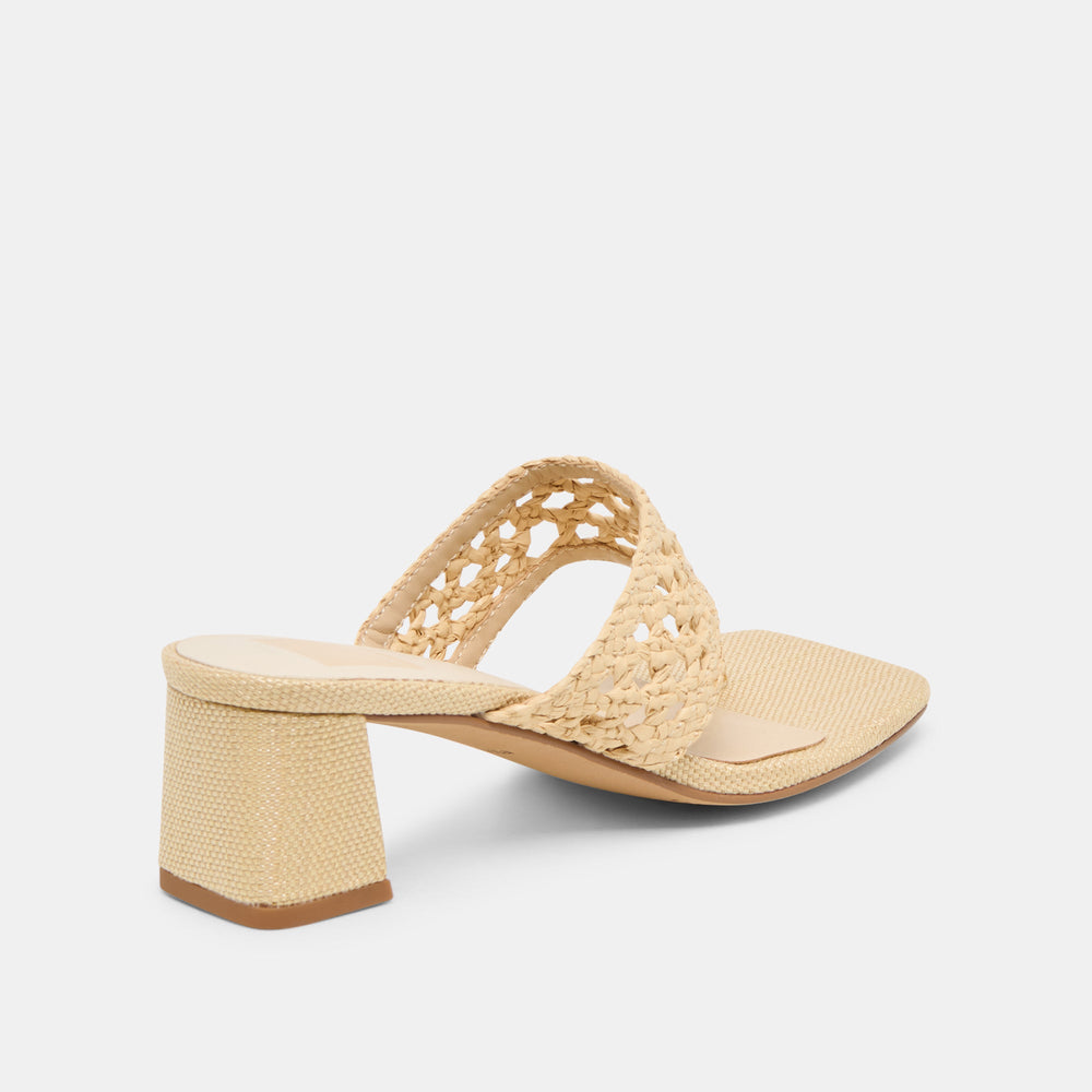 Barlo Lt Natural Woven Raffia Heels | Dolce Vita Women