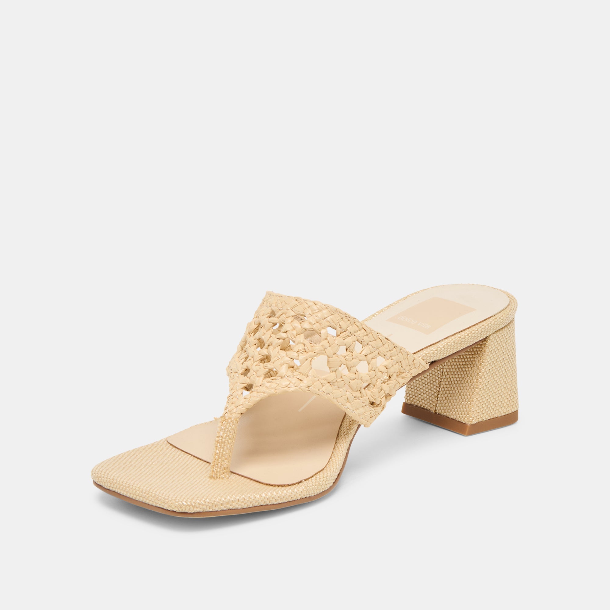 Barlo Lt Natural Woven Raffia Heels | Dolce Vita Women