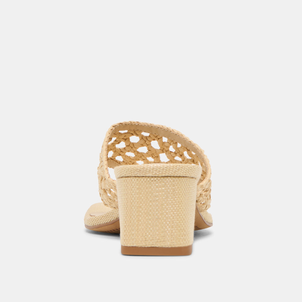 Barlo Lt Natural Woven Raffia Heels | Dolce Vita Women