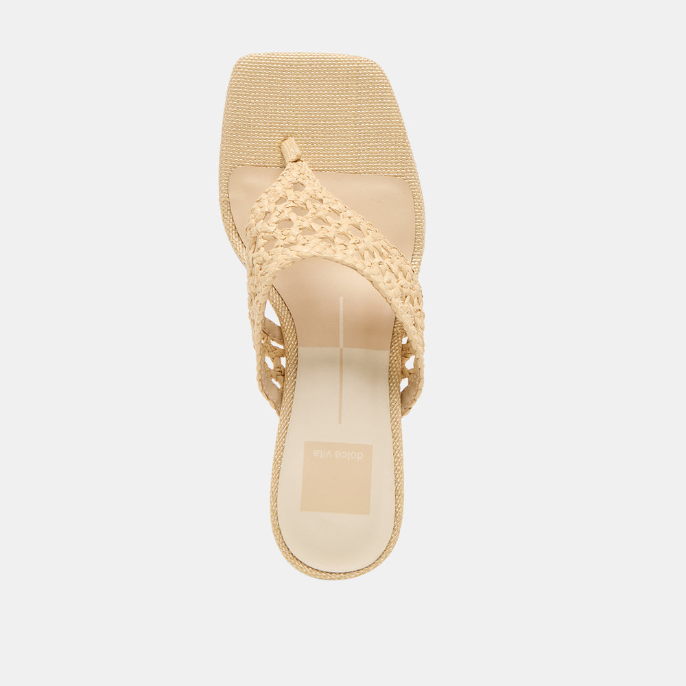 Barlo Lt Natural Woven Raffia Heels | Dolce Vita Women