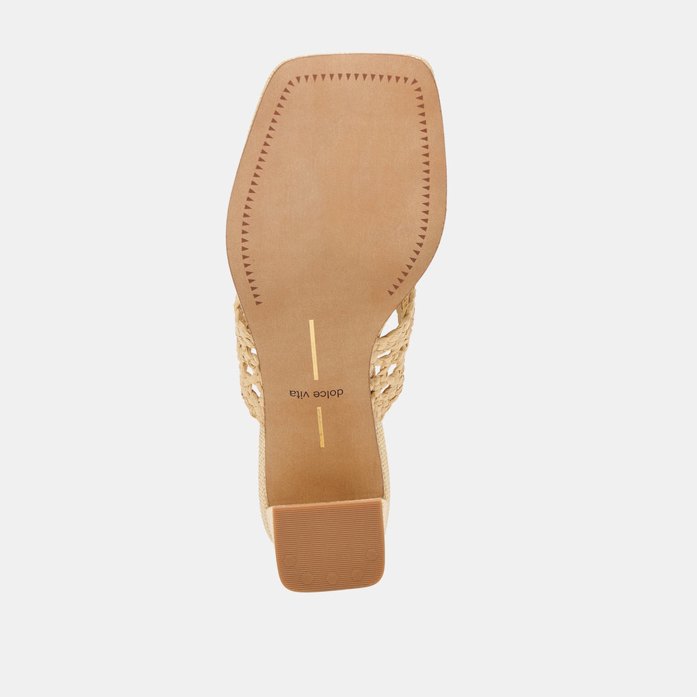 Barlo Lt Natural Woven Raffia Heels | Dolce Vita Women